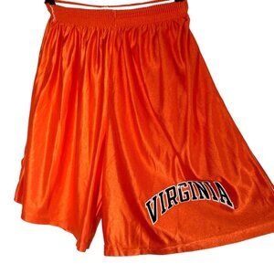 UVA University Of Virginia Cavaliers Shorts Men XL Orange Nylon Vintage USA READ